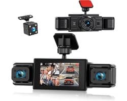 Auto Dashcam - Rijrecorder - Veilig Rijden - 4 Camera's 360 Graden - 3 Inch Display - Zwart