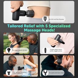 Mini Massagepistool - Spierontspanner Draagbaar - Herstel Bevorderen - Warmte en Koude - 037 kg - Zwart — thumbnail 4