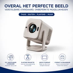 Mini Beamer 4K - WiFi - Bluetooth - Dolby Audio - Draagbare Projector - USB-C Voeding - Wit — thumbnail 4