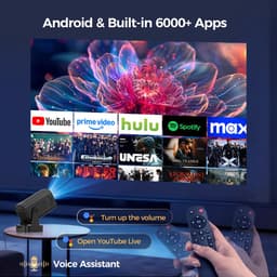 SnelShoppen - Mini Projector 4K Native 1080P Draagbare Projector met Android, Autofocus, Keystone-correctie, WiFi 6, Bluetooth 5.4, 5W Luidspreker, 18 — thumbnail 4