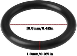 Dailygoods- O-ring 10,6 * 1,8 mm - 2 Stuks - Fluororubber - Compatibel met John Deere - Brandstofsysteem - Uitstekende hitte- en oliebestendigheid - Afdichtring — thumbnail 5