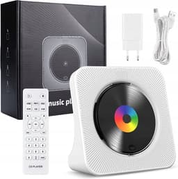 Draagbare CD Speler - 5-in-1 CD Speler Bureau - Multifunctionele - Bluetooth - FM Radio - USB - AUX - Afstandsbediening - Voor Slaapkamer en Woonkamer - Wit — thumbnail 2