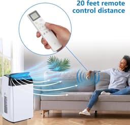 Draagbare airconditioners 10.000 BTU Vrijstaande kamerairco – ABS-behuizing, vloermodel in wit voor slaapkamer, appartement, thuiskantoor, studentenkamer – 39,6 x 46 x 86,5 cm — thumbnail 3