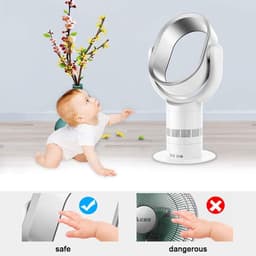 Bladloze Ventilator - Torenventilator Circulator - Ruimte Koelen - 360 Graden Rotatie - 3.2 Kilogram - Zilver — thumbnail 5