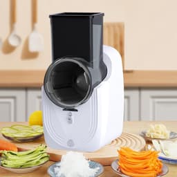 Elektrische Rasp - Keuken Snijmachine - Maaltijdvoorbereiding - 3 Snij Kegels - 15x18x15 cm - Wit — thumbnail 4