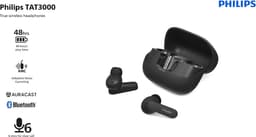 PHILIPS TAT3000BK/00 - True Wireless Oordopjes - Adaptive Noise Cancelling - Bluetooth 6.0 - Tot 48 Uur Batterijduur - 6 Microfoons - Spatial Audio - Auracast™ - Multipoint - IPX4 Spatwaterbestendig - Zwart — thumbnail 3
