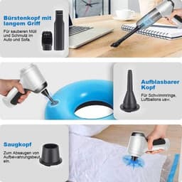 Draagbare Computer Stofzuiger - Luchtblazer Zuiger - Kantoor Schoonmaken - 3-in-1 Functie - 24 x 17 x 7 cm - Zwart — thumbnail 2