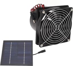 Zonne-afzuigventilator - Ventilator op zonne-energie - Warmteafvoer Zolder - Hoog rendement zonnepaneel - 50W - Zwart — thumbnail 2