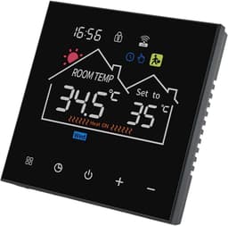 Slimme Thermostaat - Programmeerbare Thermostaat - Energie Besparen - Afstandsbediening Via App - 10 x 10 x 6 cm - Zwart — thumbnail 1