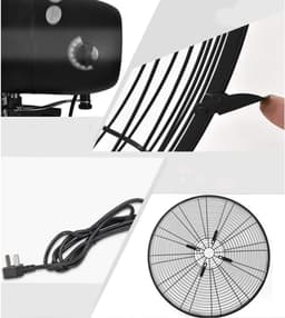 Industriële Muurventilator - Wandmodel Ventilator - Ruimte Koelen - 90 Graden Oscillatie - 80 cm - Grijs — thumbnail 3