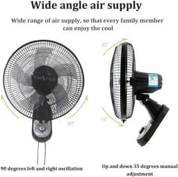 Wandventilator - Muurventilator - Ruimte Koelen - App Bedienbaar - 43x50cm - Zwart — thumbnail 4