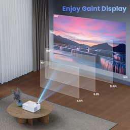 SnelShoppen - Mini Beamer 9500 Lumen, Multimedia Thuisbioscoop Beamer met Bluetooth 5.1, Native 1080p, 100 Inch Scherm, HDMI, USB, AV, Smartphone, Pad — thumbnail 2