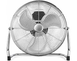 Tafelventilator krachtig en draagbaar - metalen ventilator - verstelbare hoek - stil - 2 snelheden - 90W