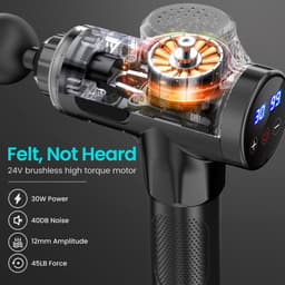 SnelShoppen - Massagepistool met 10 Koppen, 3500 tpm, 30 Snelheden, Antislip Handmassageapparaat, Type-C Oplaad, Diep Weefsel Voor Lichaamsontspanning — thumbnail 3