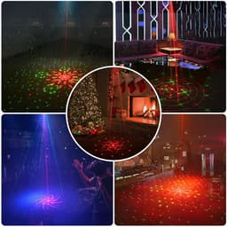 RGB Laser Projector - 3000 mAh - 6W - 9 Modi - Autoverlichting - DJ Discolamp - Mini Laserlamp - Feestverlichting - Podiumverlichting - Multifunctionele Laserlamp - USB Oplaadbaar - Zwart en Zilver — thumbnail 4