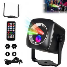 RGB Laser Projector - 3000 mAh - 6W - 9 Modi - Autoverlichting - DJ Discolamp - Mini Laserlamp - Feestverlichting - Podiumverlichting - Multifunctionele Laserlamp - USB Oplaadbaar - Zwart en Zilver — thumbnail 1