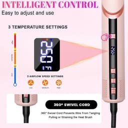 9 in 1 Föhnborstel Airstyler met LCD-display, Heteluchtborstel met afneembare Auto-Wrap krullers, volumeborstel & stijlborstel, 1400W ionen haarstyler, 3 temperatuurstanden voor alle haartypes — thumbnail 3