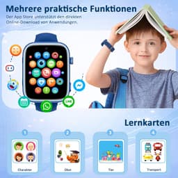 FOSMET 4G Smartwatch Kinderen - KidsWatch - Kinder Smartwatch - GPS Horloge Kind - SOS Knop - Tweeweg-gesprekken - GPS Horloge Kind - Kinderhorloge met Simkaart - Videobellen - Geschikt voor 4-12 Jaar - Jongen - Blauw — thumbnail 2