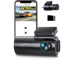 NIVA® Dashcam - 4K - Dashcam voor En Achter - Dashcam voor Auto - Zwart - 4cm x 6cm x 3cm