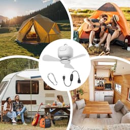 Draagbare Plafondventilator - Ophangbare Ventilator - Tent Verkoelen - 3 Snelheden - 99 x 119 cm - Wit — thumbnail 3