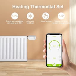 Slimme Radiator Thermostaat - Verwarming Klep - Energie Besparen - App Bediening - 56.5x100mm - Wit — thumbnail 5