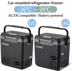 Draagbare autokoelbox van 18 liter – Koelkast met compressoraandrijving (-20 tot 20 °C) – Energieverbruik <30 W – Stille werking (45 dB) – – LED-display, licht van gewicht – Ideaal voor vrachtwagens, kamperen, reizen en thuisgebruik — thumbnail 3