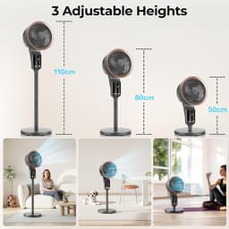 Staande Ventilator - Vloer Ventilator - Zomerse Koelte - Stille Werking - 35 cm Hoog - Grijs — thumbnail 4