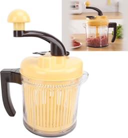 Keukenmachine Hakmolen - Handmatige Groentesnijder - Moeiteloos Ingrediënten Bereiden - 3 Versnellingsopties - 2500 Ml Capaciteit - Zilver — thumbnail 4