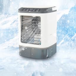 Luchtkoeler Ventilator - Mini Airco - Persoonlijke Koeling - Met Sprayfunctie - 900ml Tank - Wit — thumbnail 2