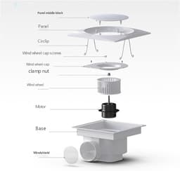 Plafondventilator - Afzuigventilator - Luchtkwaliteit Verbeteren - Stille Werking - 30x30cm - Wit — thumbnail 3