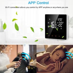 Slimme thermostaat - Smart thermostaat - Elektrische verwarming - Slimme vloerverwarming thermostaat - Geen WiFi - Wit + zwart — thumbnail 3