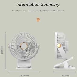 Tafelventilator - Kleine ventilator - Persoonlijke verkoeling - 3-in-1 clip ontwerp - 16 x 12.6 x 20cm - Grijs paars — thumbnail 2