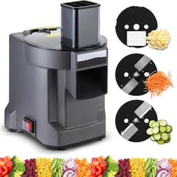 Elektrische Groentehakselaar - Keukenmachine Snijder - Snel Ingrediënten Snijden - 3-in-1 Multifunctioneel - 207 x 250 x 350 mm - Zilver — thumbnail 3