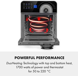 Heteluchtfriteuse Oven - Airfryer Keuken - Gezond Koken - DuoHeating Technologie - 14 Liter Capaciteit - Zwart — thumbnail 2