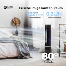 Mobiele Airco - Ventilator Luchtkoeler - Zomerse Koelte - Zonder Afvoerslang - 109 cm - Zwart — thumbnail 2