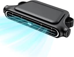 Autoventilator Dubbele Turbine - Draagbare Koeler - Verfrissende Rit - Verstelbare Luchtstroom - 19 cm - Zwart Wit — thumbnail 5