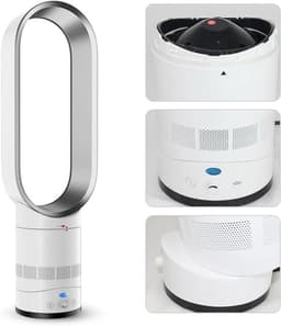 Bladloze Ventilator - Torenventilator Standaard - Zomerse Koelte - 90 Graden Zwenkfunctie - 16 Inch - Rose — thumbnail 4