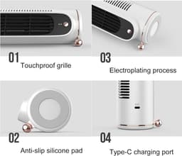 Torenventilator - Stille ventilator - Zomerse verkoeling - Bladloze technologie - 25 cm - Wit — thumbnail 5