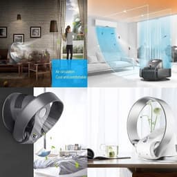 Wandventilator Bladloos - Stille Ventilator - Ruimte Koelen - Afstandsbediening Timer - 14 Inch - Zwart — thumbnail 5