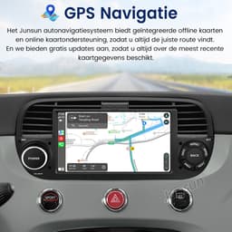 Cestovet Autoradio - Geschikt voor Fiat 500 2007 t/m 2015 - Apple CarPlay & Android Auto (Draadloos ) - Android 15 - 2+64GB - GPS, Wifi, Bluetooth, SWC - Achteruitrijcamera — thumbnail 2