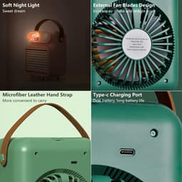 Draagbare Luchtkoeler - Mini Airco - Persoonlijke Koeling - 4-in-1 Functie - 4000mAh Batterij - Roze — thumbnail 2