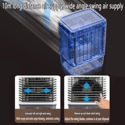 Verdampingskoeler - Mobiele ventilator - Buiten verkoelen - Groot dubbel waterreservoir - 90 cm - Mechanisch — thumbnail 2