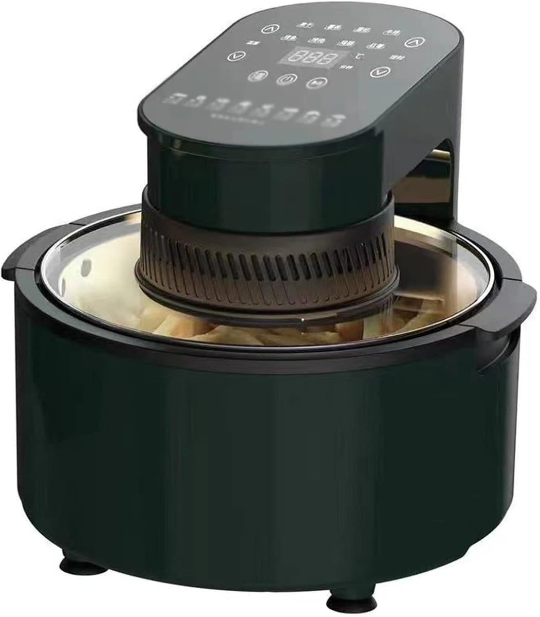 Visuele Airfryer - Elektrische Oven - Gezond Koken - Draaibare Hete Lucht - 5 Liter - Groen — afbeelding 1