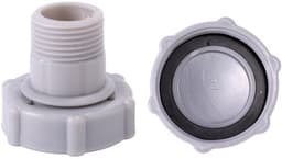 2 stuks vervangende onderdelen voor zwembaden, afvoerklepdop en afvoerfittingen, vervangende onderdelen voor zwembadaccessoires, compatibel met (grijs) — thumbnail 1