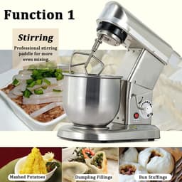 Keukenmixer - Deegmixer Staande Mixer - Bakken en Koken - 3 Accessoires en Kantelbare Kop - 5L of 7L - Zilver — thumbnail 2