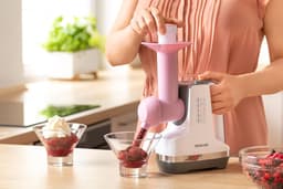 Allessnijder en rasp - Groentesnijder Keukenmachine - Gezond Eten Bereiden - 5 Verwisselbare Opzetstukken - 150 W - Wit — thumbnail 2