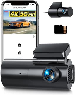 SnelShoppen - GKU 4K Dashcam Voor en Achter met WiFi, 64GB SD-Kaart, Dual Auto Camera met Parking Monitor, Nachtzicht, WDR, 170° Brede Hoek, G-Sensor, — thumbnail 5