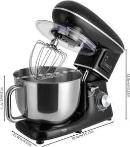 Keukenmachine - Deegmachine Mixer - Bakken Ingrediënten - LCD Timer Functie - 6.2 L - Zwart — thumbnail 4