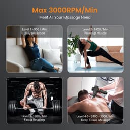 SnelShoppen - Draagbaar Massagepistool voor Spieren en Diepteweefsel, 3200 omw/min, 12 mm, 7 Massagekoppen, 5 Instellingen, Elektrisch Handmassageappa — thumbnail 2