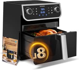 Luchtfriteuse - Airfryer XXL - Gezond Koken - Transparant Kijkvenster - 8 Liter - Zilver — thumbnail 1